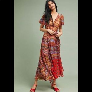 ANTHROPOLOGIE AKEMI + KIN MUROL WRAPPED MAXI DRESS size 6